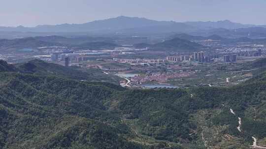 航拍威海里口山里口顶绝望坡秋季山野风景