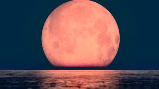 八月十五中秋节海上升起的月亮延时视频素材模板下载