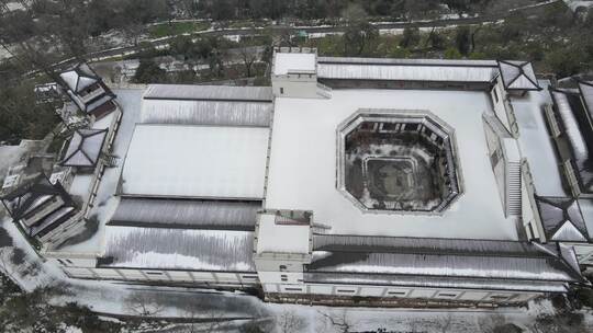 武汉汉阳区计谋殿雪景航拍