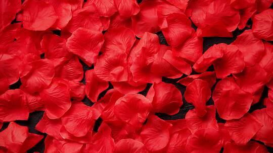 美丽的红玫瑰花瓣背景俯视图
