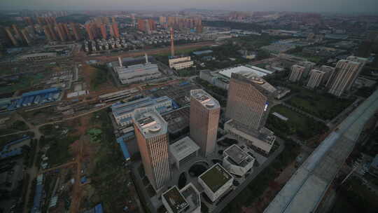 武汉光谷企业天地航拍城市建筑楼房开发区视频素材模板下载