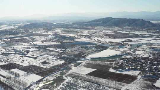 航拍雪景 唯美冬日空镜 立冬 冬至节气