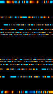 垂直视频橙色和蓝色霓虹灯线隧道循环背景