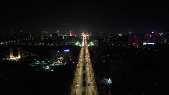 城市夜景交通高架桥夜景车辆行驶航拍视频素材模板下载