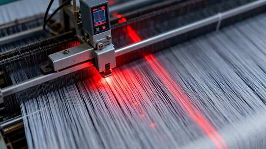 工业机械纺织机器工作画面