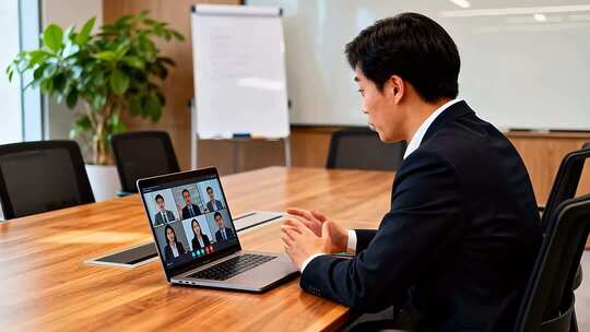 商务人士办公室视频会议