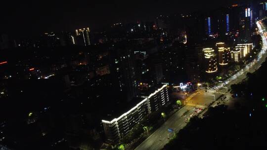 航拍武汉城市夜景