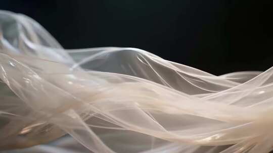 飘动的透明薄纱素材
