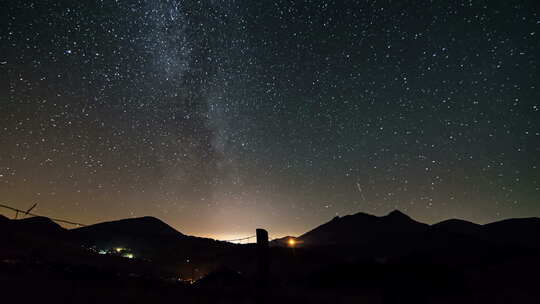 乡村星空中的银河系恒星与夏季景观天文学中