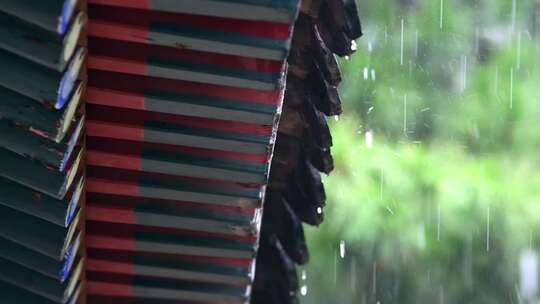 古建屋檐雨滴