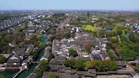 江南水乡古镇乌镇航拍