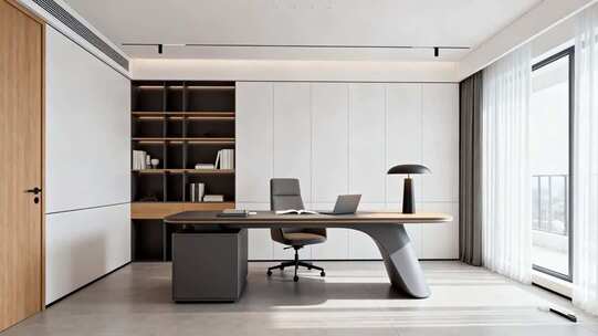 现代风格办公书房室内场景