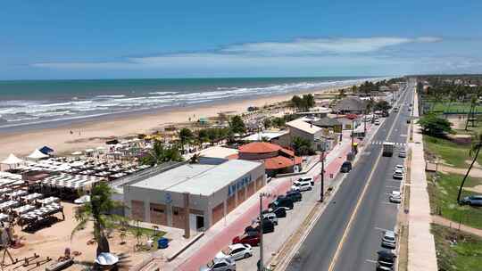 阿鲁阿纳海滩在Aracaju Sergipe巴西。旅游在巴西东北部。视频素材模板下载