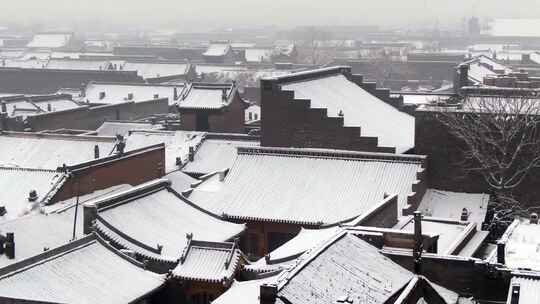 平遥古城冬季雪景视频素材模板下载