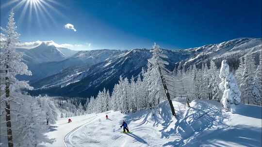 冬天冬季大雪雪景航拍寒冷雾凇冬至ai素材