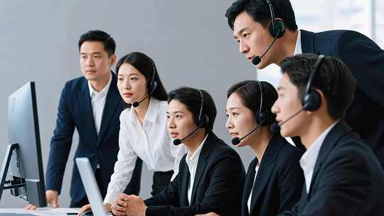 商务团队办公沟通场景