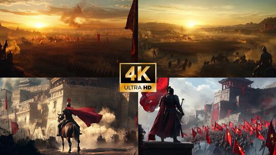 中国古代战争战场征战沙场千军万马战火攻城