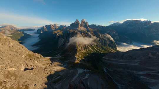 Dolomites，意大利，山， Fpv