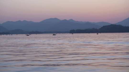 夕阳下的西湖