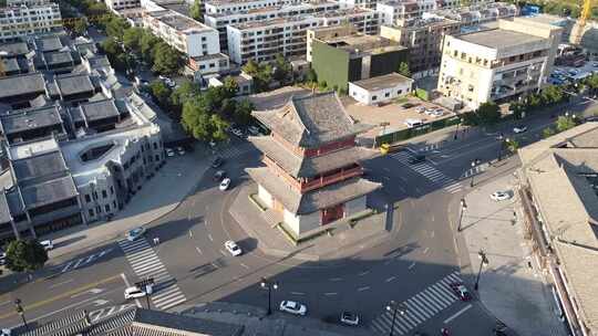 航拍山西大同古城古建筑风光