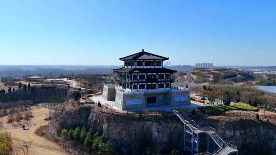 航拍安徽淮北 花山公园