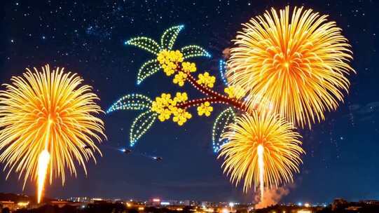 中秋节无人机烟花表演