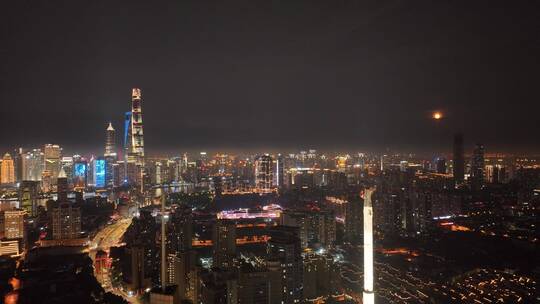 浦西建筑夜景航拍