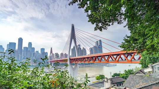 重庆渝中半岛东水门大桥延时