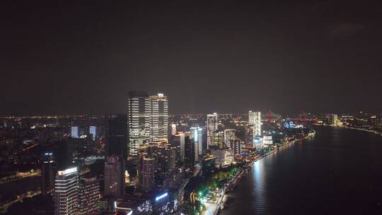 北外滩夜景航拍视频素材模板下载