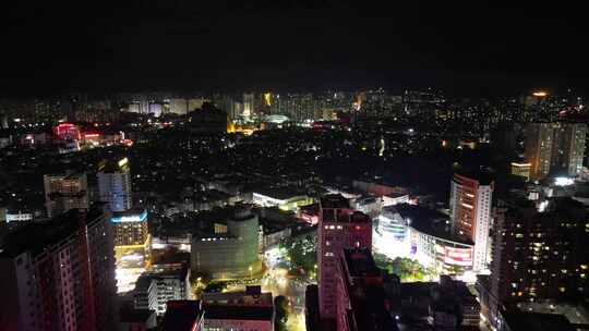 广西玉林夜景玉林城市建设航拍