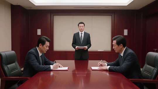 办公室内白领开会场景