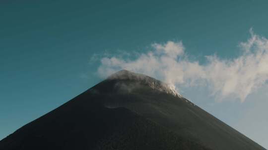 火山，危地马拉，峰，烟