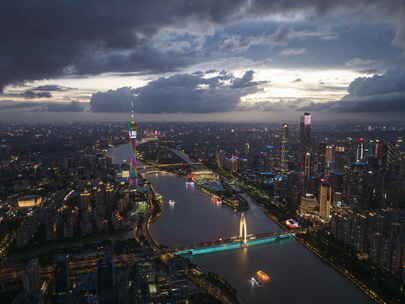 广州塔夜景宣传片猎德大桥延时摄影5K