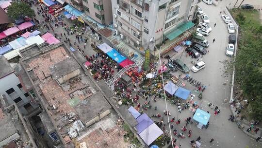 城镇集市航拍