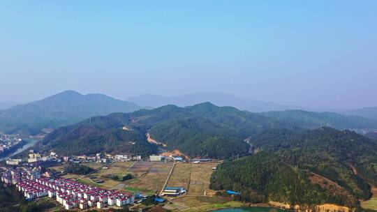 福建武夷山附近村镇航拍风光