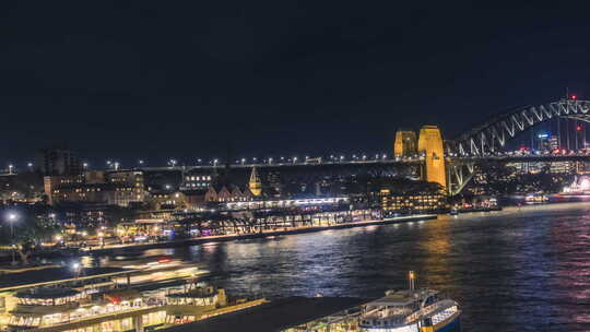 海港大桥夜间视频素材模板下载