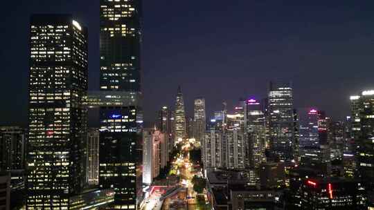 深圳南山粤海街道夜景航拍