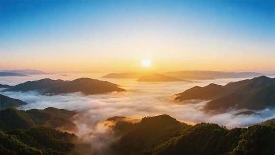 云海日出壮丽山河云雾缭绕山峰奇观云层日落