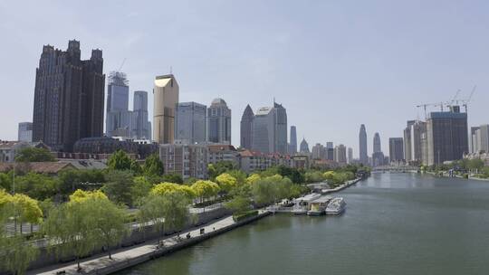 天津城市航拍 天津海河 欧式建筑视频素材模板下载