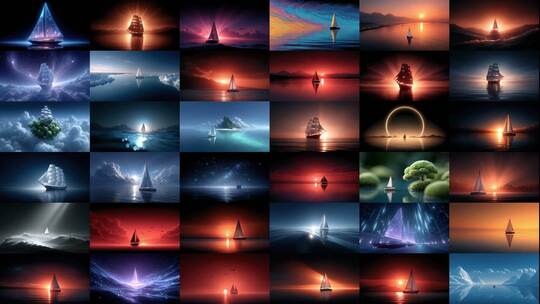 扬帆远航光影变幻帆船(前118S为快速预览)高清在线视频素材下载