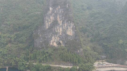 航拍广西桂林哈色特地貌山峰