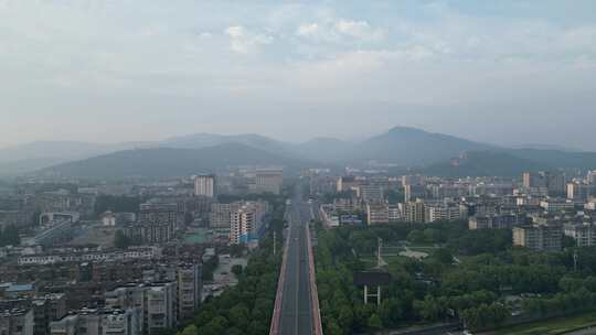 航拍湖北襄阳大景襄阳建设