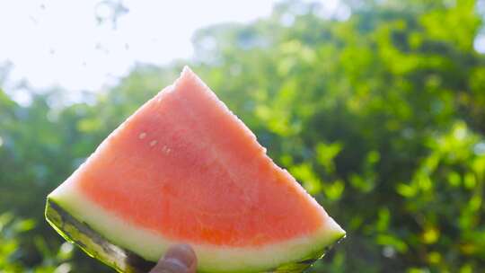 夏日清凉美食水果西瓜4K实拍