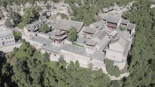 航拍山西吕梁安国寺夏季风光