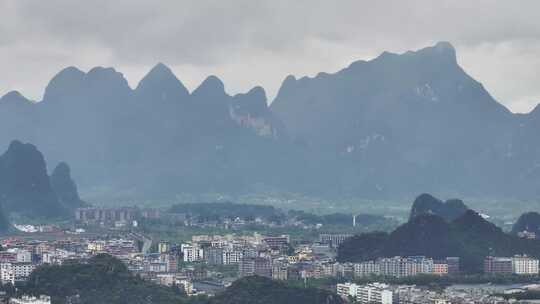 桂林市群山环抱视频素材模板下载