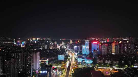 航拍四川泸州夜景泸州蜀泸大道夜景