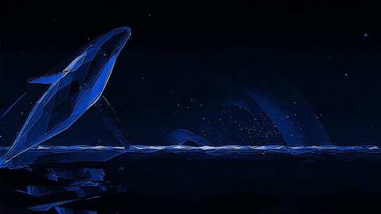 卡通鲸鱼浮雕背景