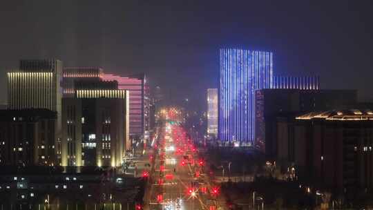 航拍雄安夜景 雄安夜景