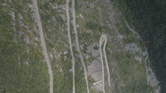 湖北恩施乡村蜿蜒盘山公路自然风光航拍