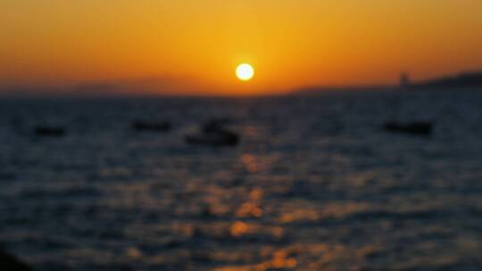 夕阳 麦岛 大海 橘子海